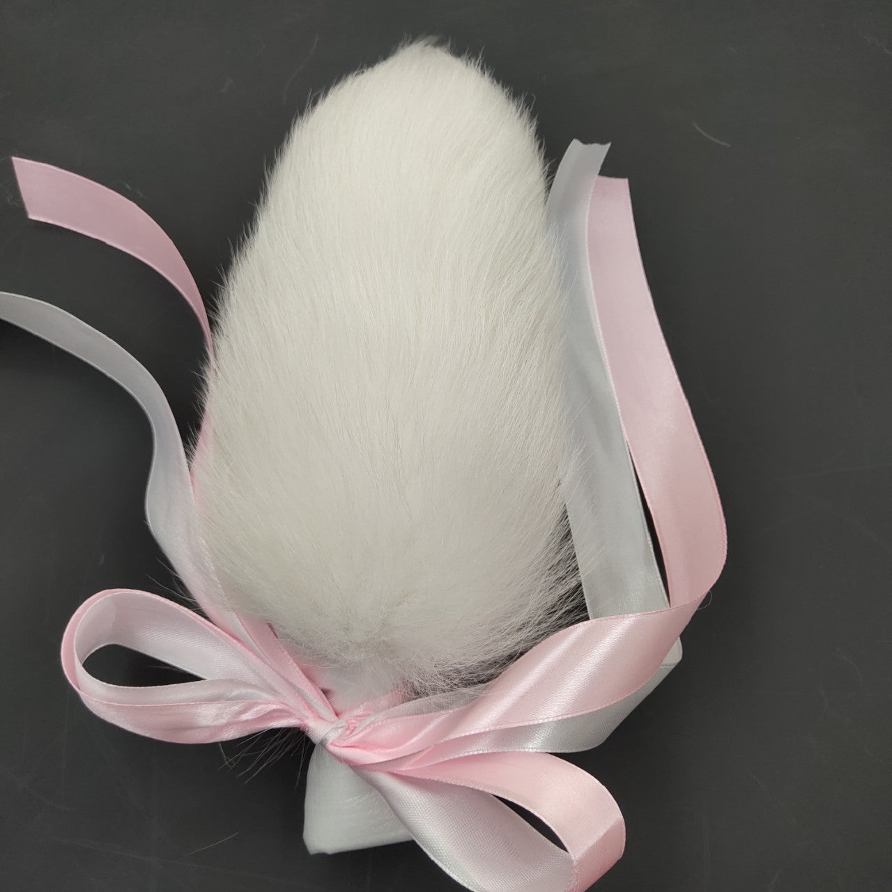White Metal Fox Tail Butt Plug