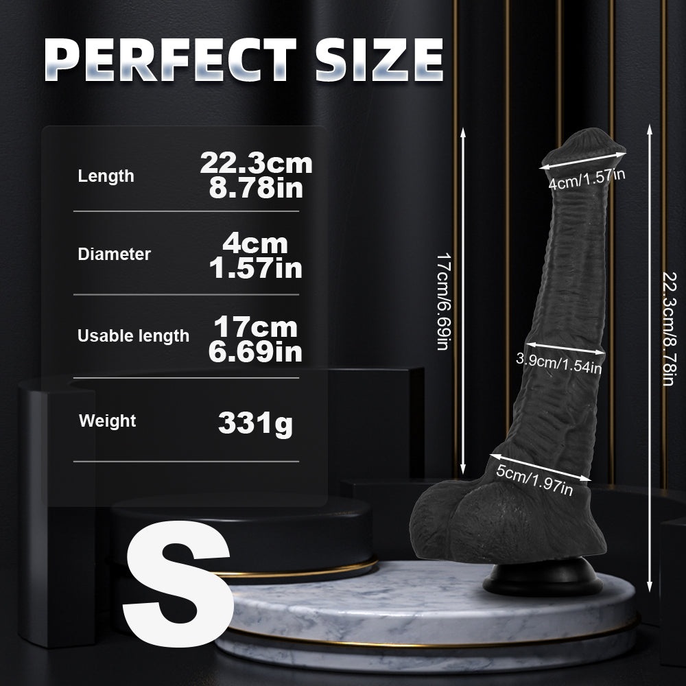 Black Hores Cock Three Size Silicone Dildo