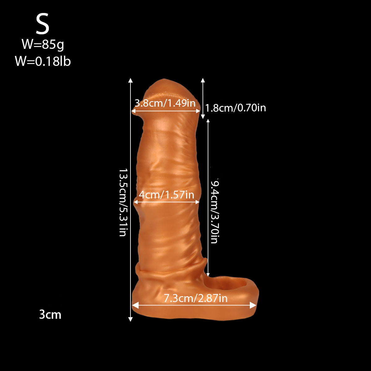 Gold Hollow Delay Horse Cock Sleeve