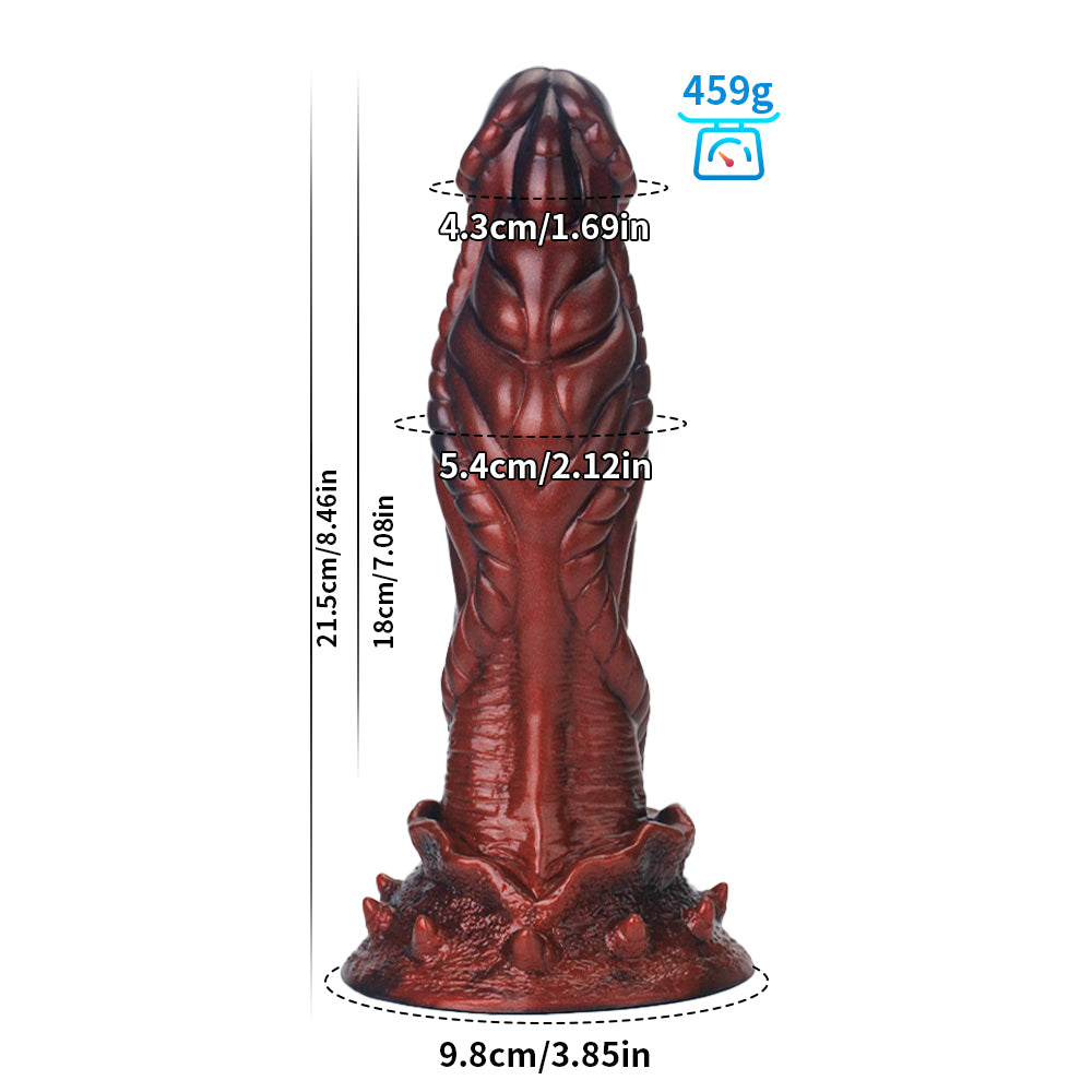 8 Inch Red Textured Fantasy Dragon Dildo