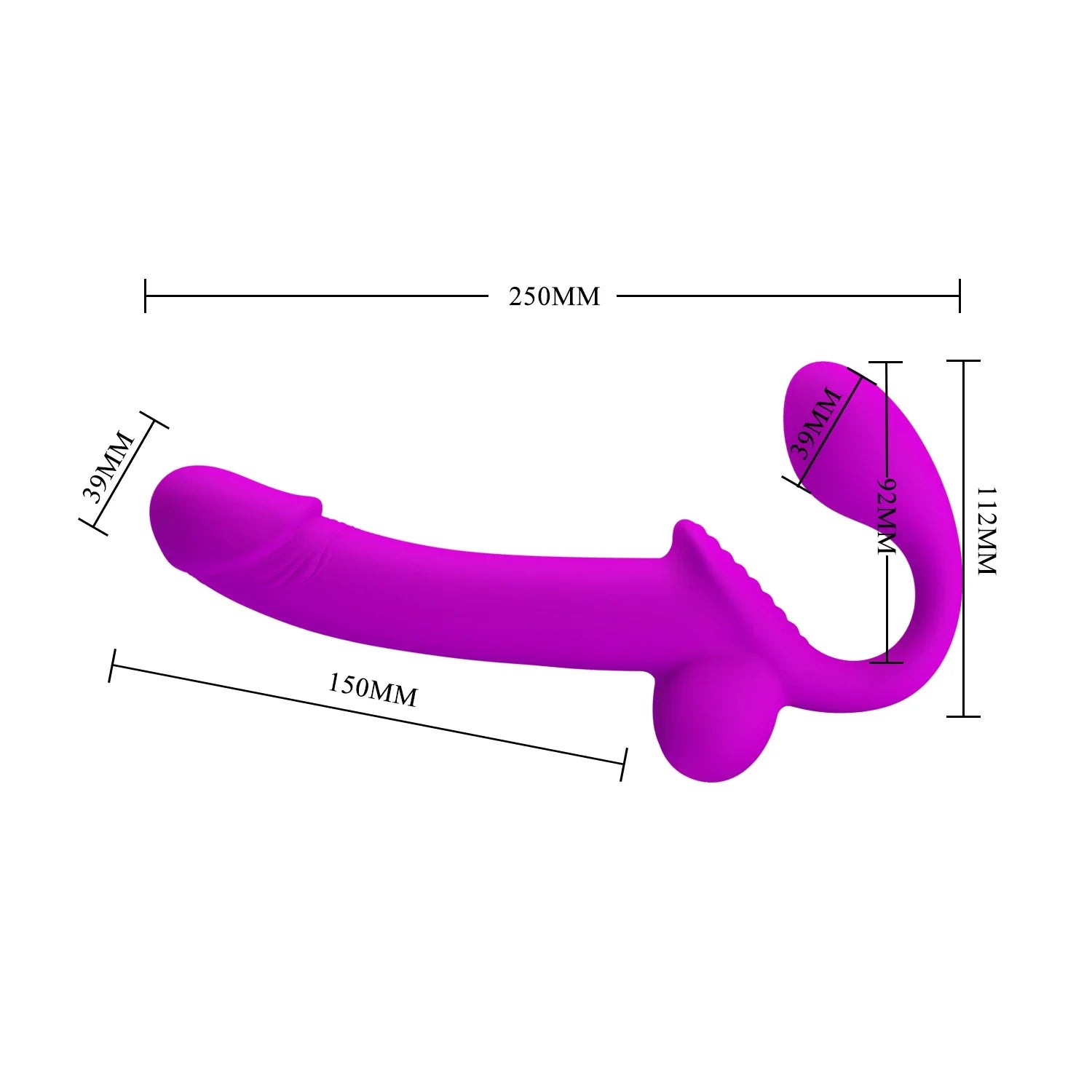 Purple Silicone Squirting Strapless Dildo