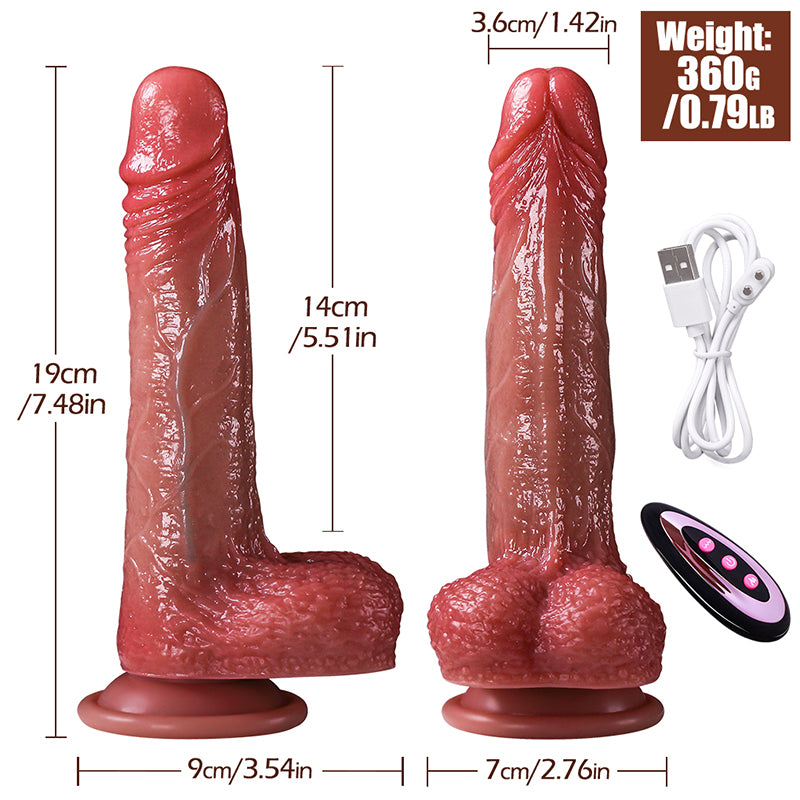 7 Inch Realistic Ball Wireless Remote Control Vibrating Dildo