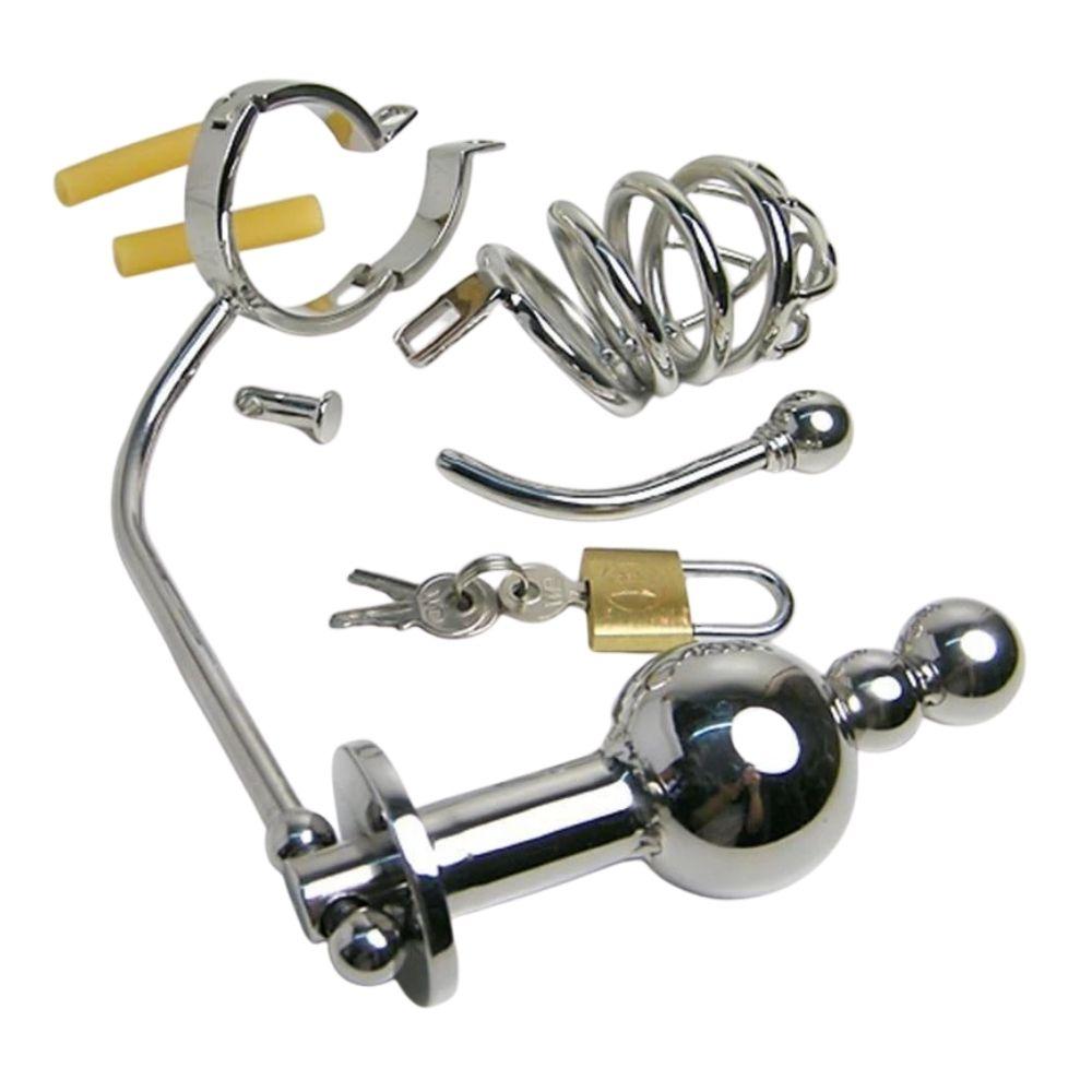 Chastity Cage Urethral Lock Anal Hook