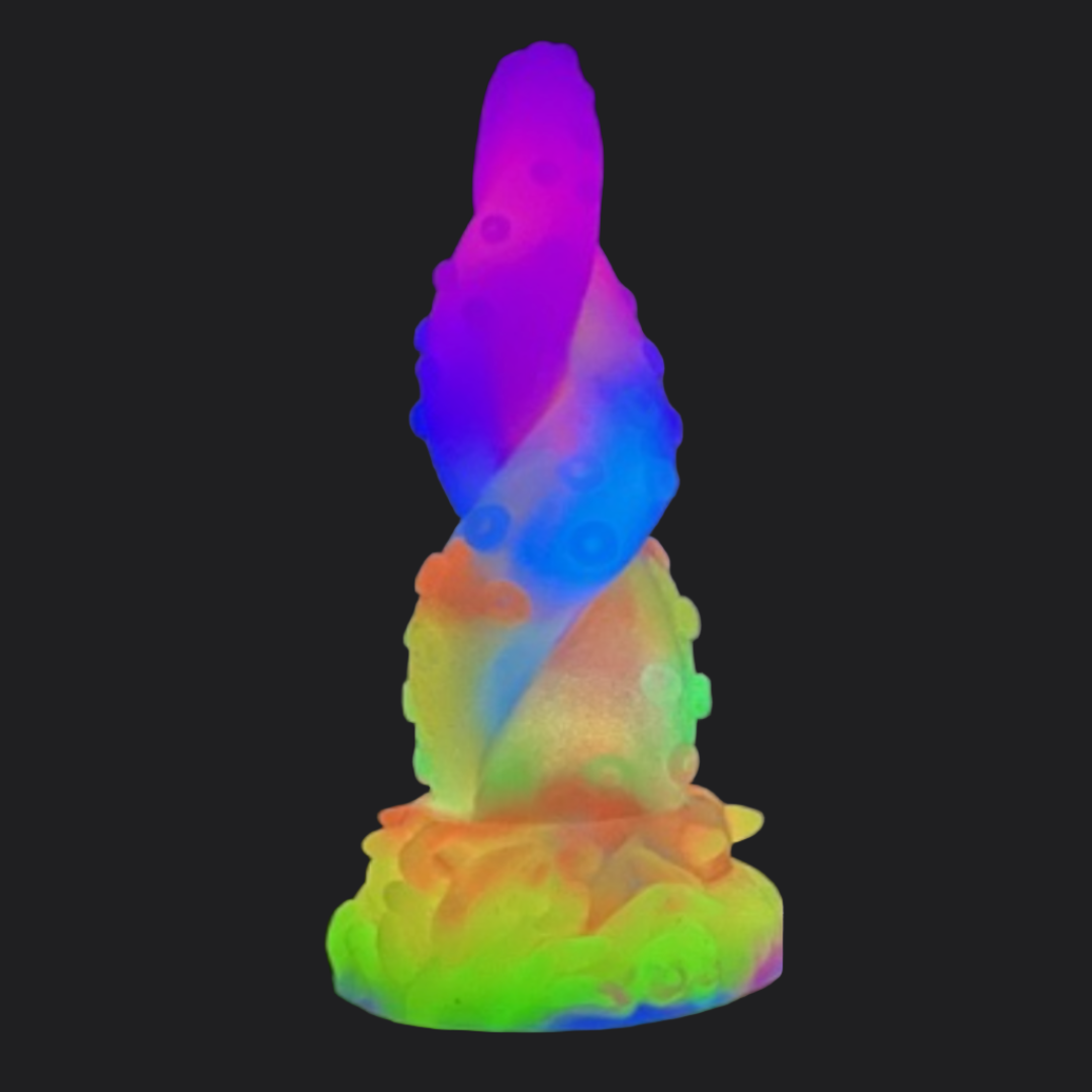 Rainbow Glow In The Dark Tentacle Dildo