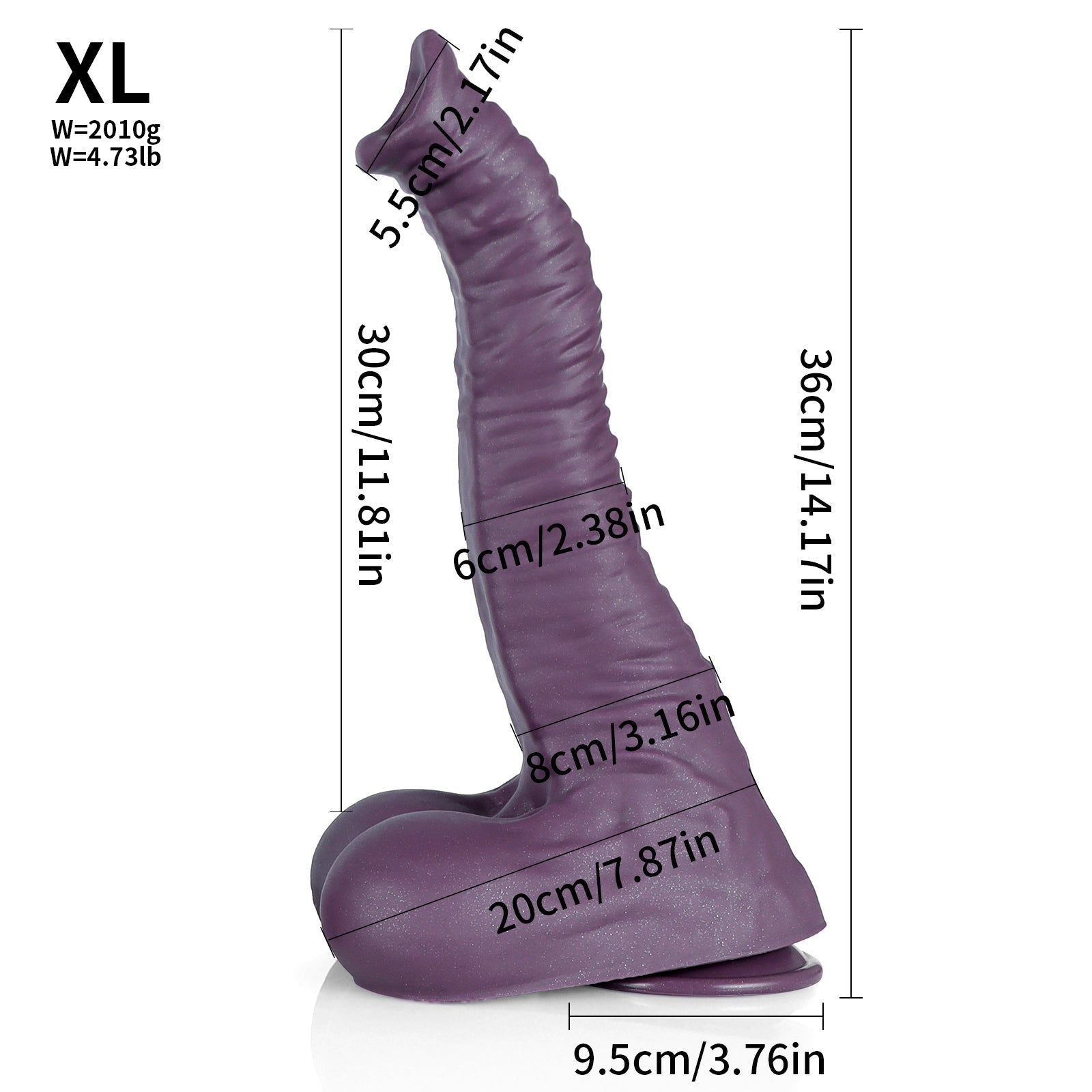 Purple Silicone Elephant Trunk Monster Dildo With Balls