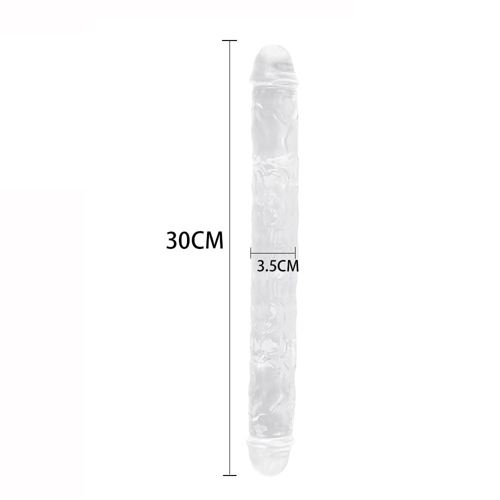 15 Inch Clear Jelly Double Dildo