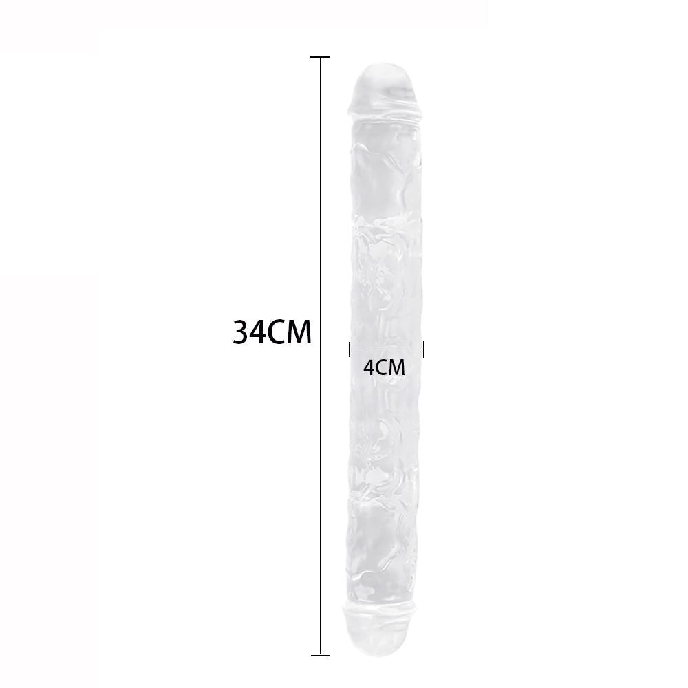 15 Inch Clear Jelly Double Dildo