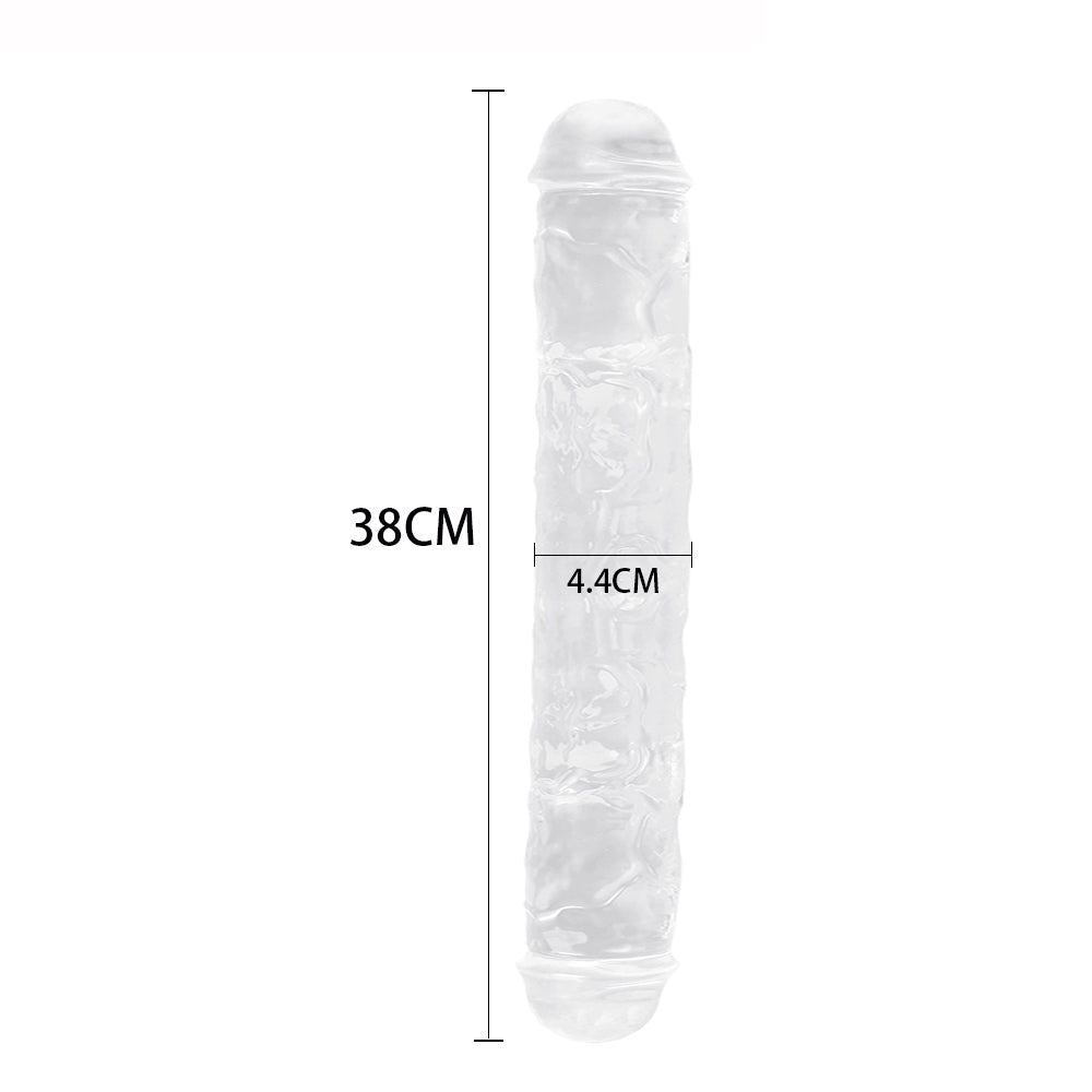 15 Inch Clear Jelly Double Dildo