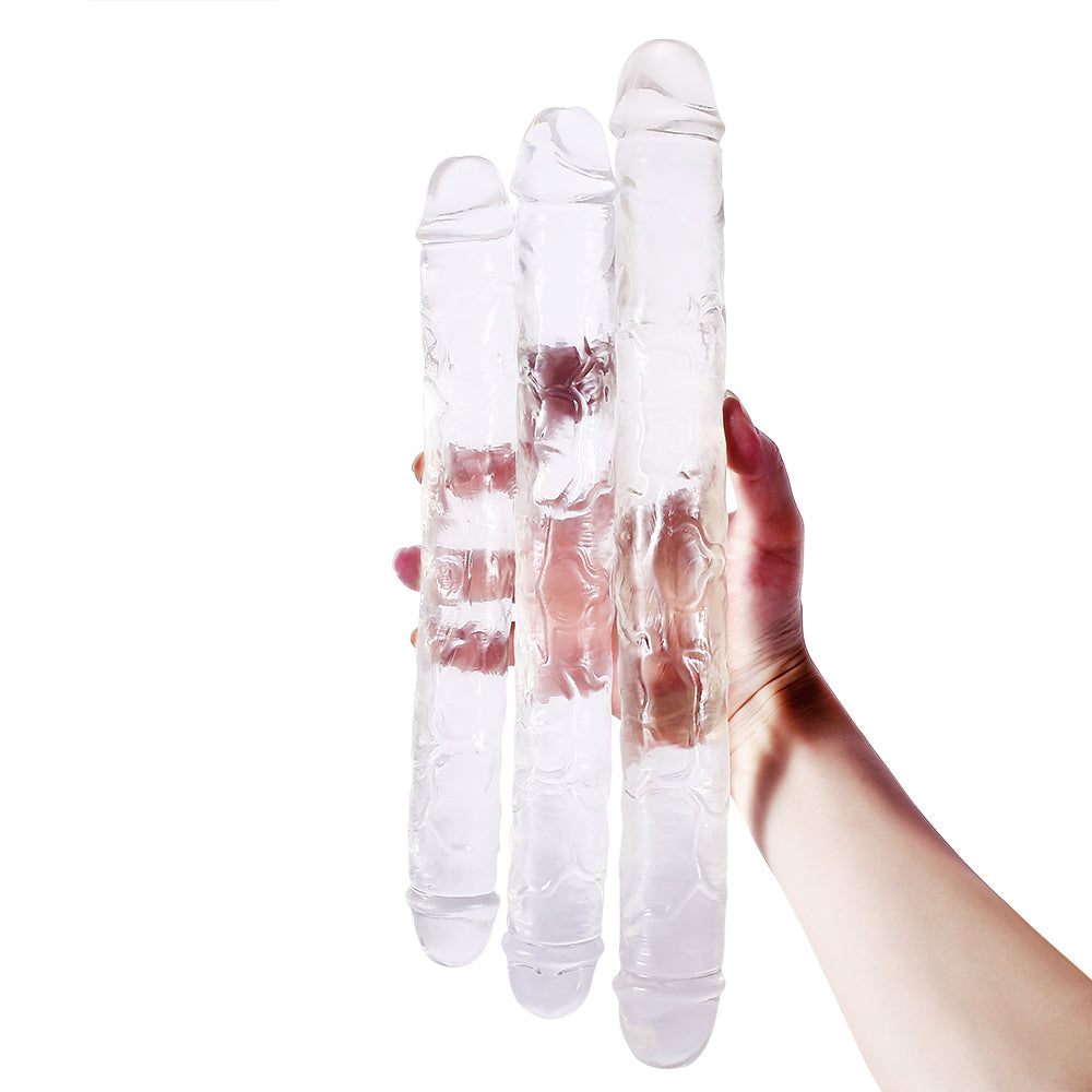 15 Inch Clear Jelly Double Dildo