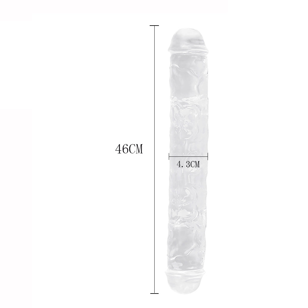 15 Inch Clear Jelly Double Dildo