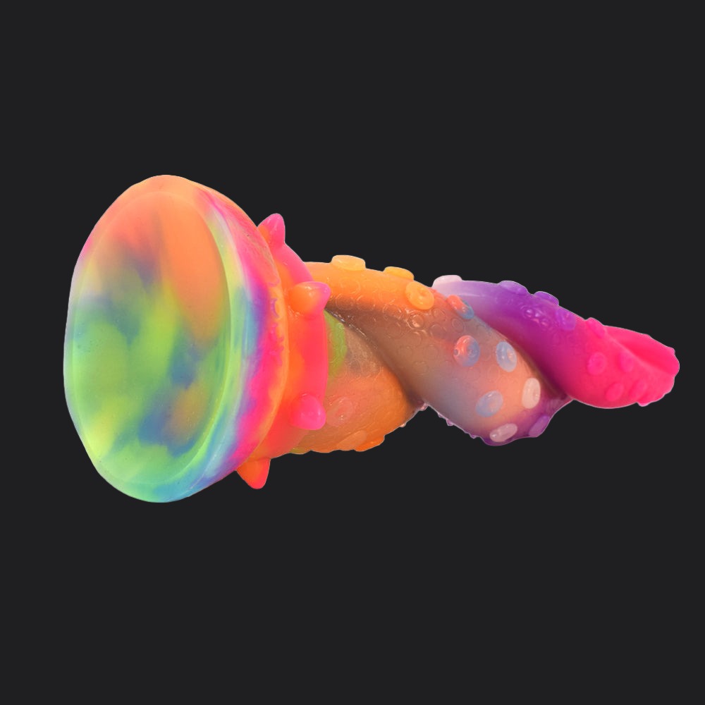 Rainbow Glow In The Dark Tentacle Dildo
