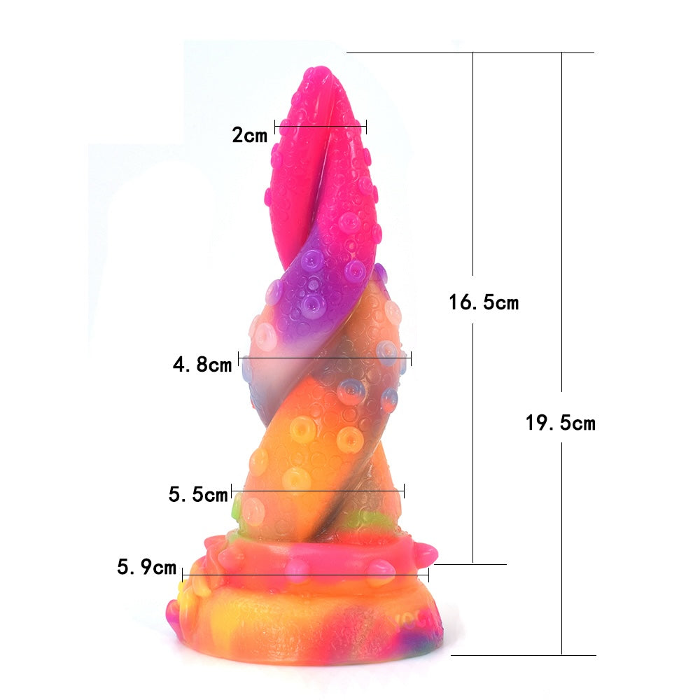 Rainbow Glow In The Dark Tentacle Dildo