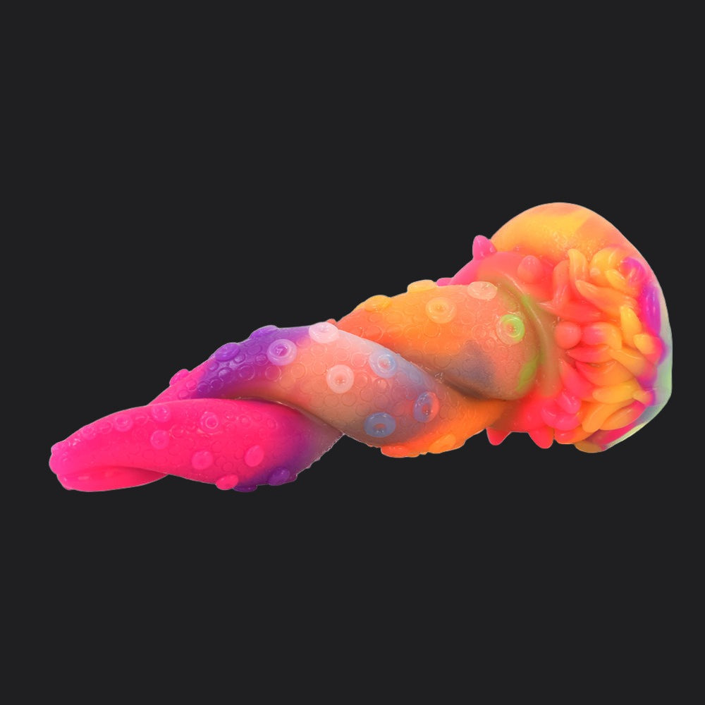 Rainbow Glow In The Dark Tentacle Dildo