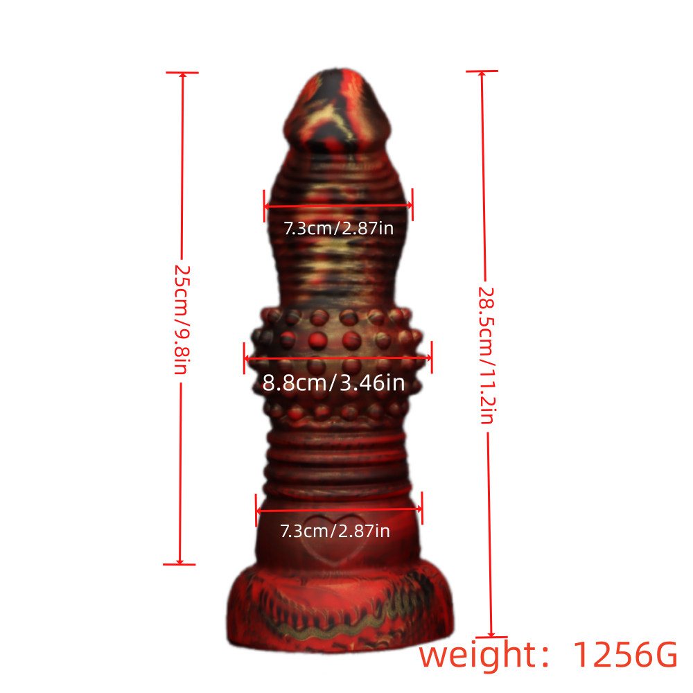 11 Inch G-Spot Curved Spiked Huge Dildo