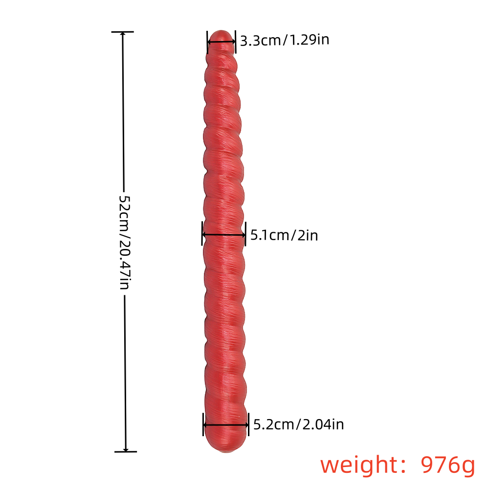 20 Inch Long Ribbed Double Headed Dildo