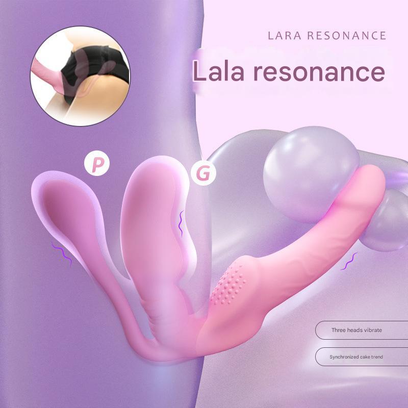 Pink Vibrating Female Strapless Strapon
