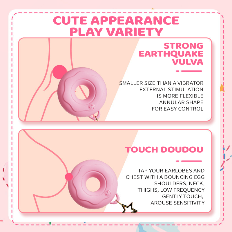 Pink Donut Necklace Cute Vibrator Sex Toy