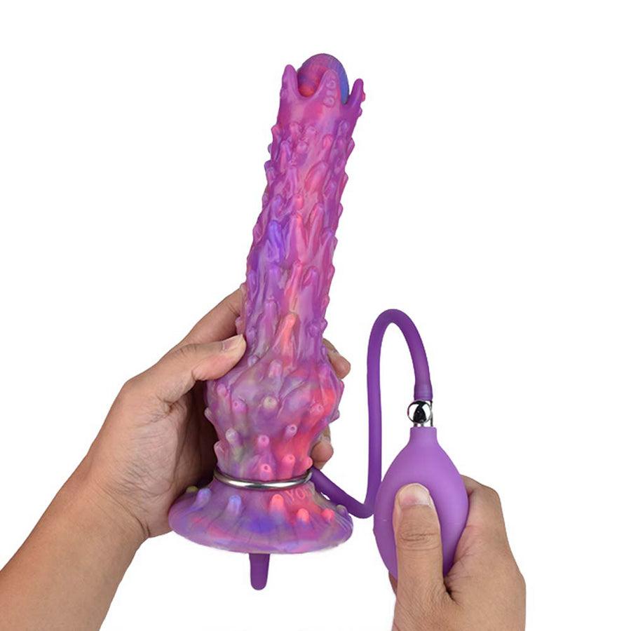 Purple Coral Luminous Silicone Ovipositor Dildo