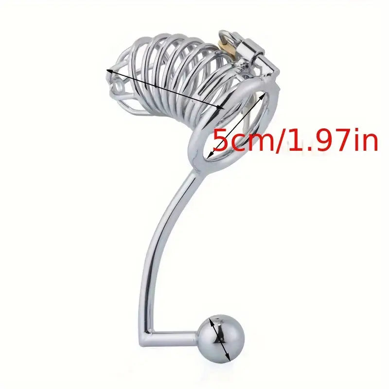 Stainless Steel Penis Cage Anal Hook Male