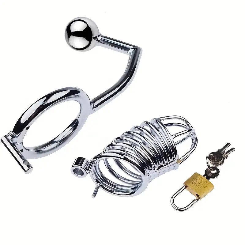 Stainless Steel Penis Cage Anal Hook Male