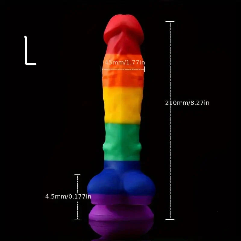 Three Sizes Silicone Realistic Rainbow Dildo