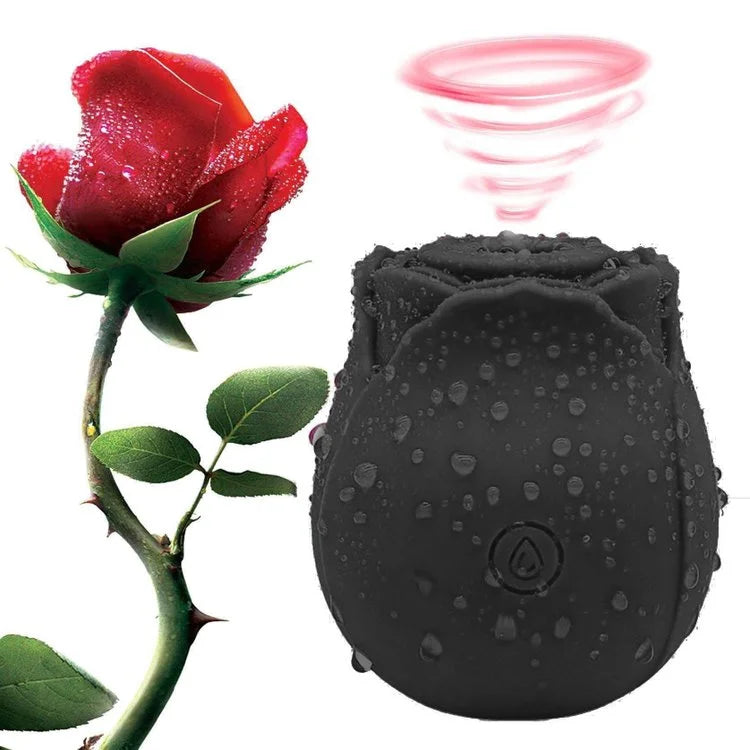 Vibromasseur noir Stimulateur de clitoris Rose