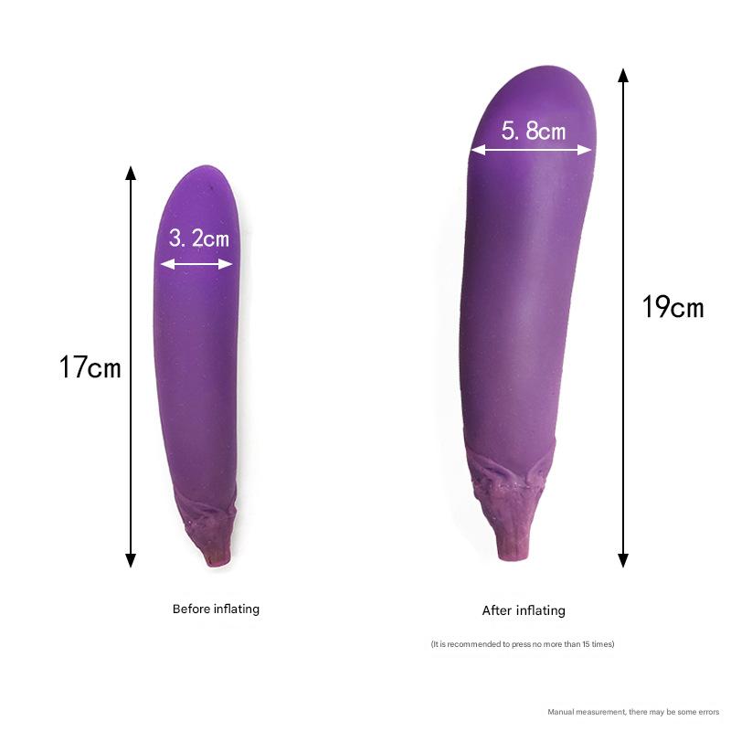 Eggplant Inflatable Dildo Pump up Anal Plug