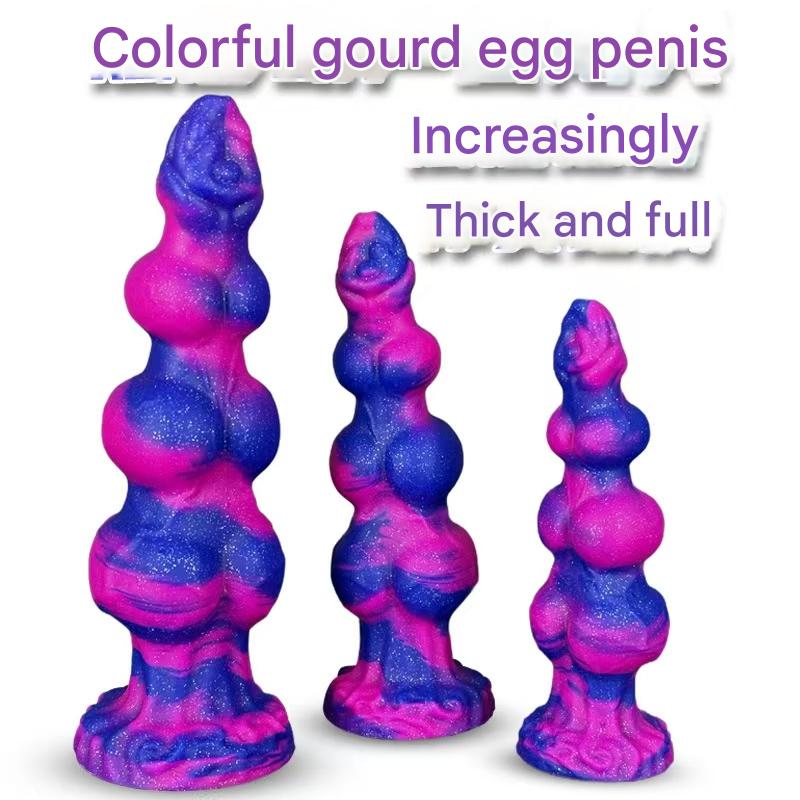 Huge Colorful Glitter Wolf Knot Dildo