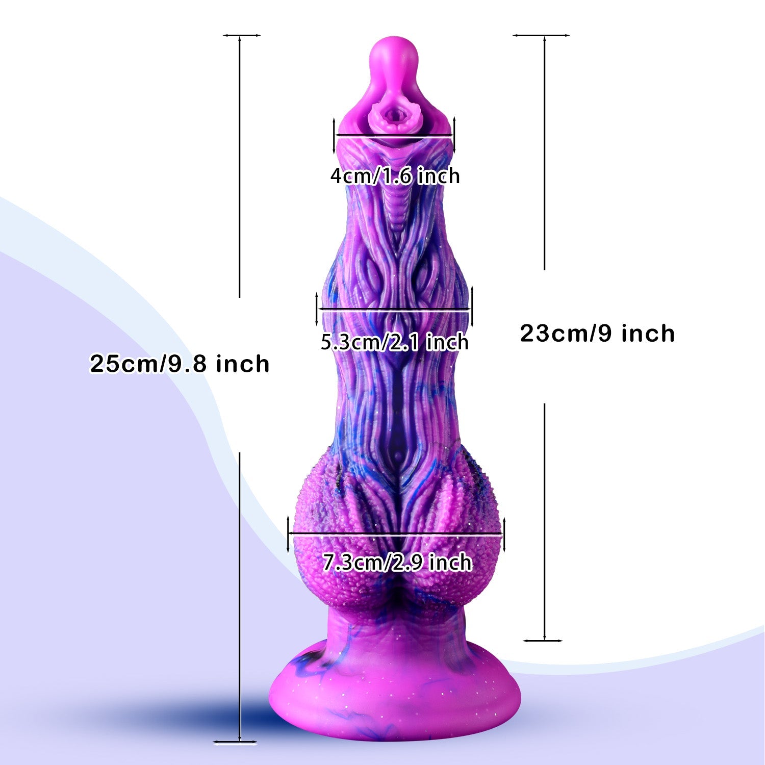 9 Inch Purple Silicone Alien Dog Dildo