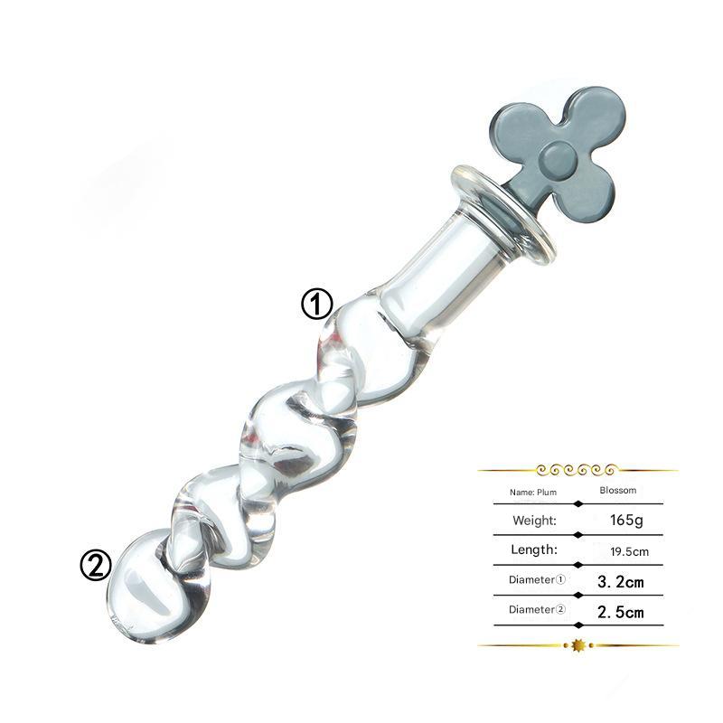 Transparent Smooth Poker Color Glass Dildo