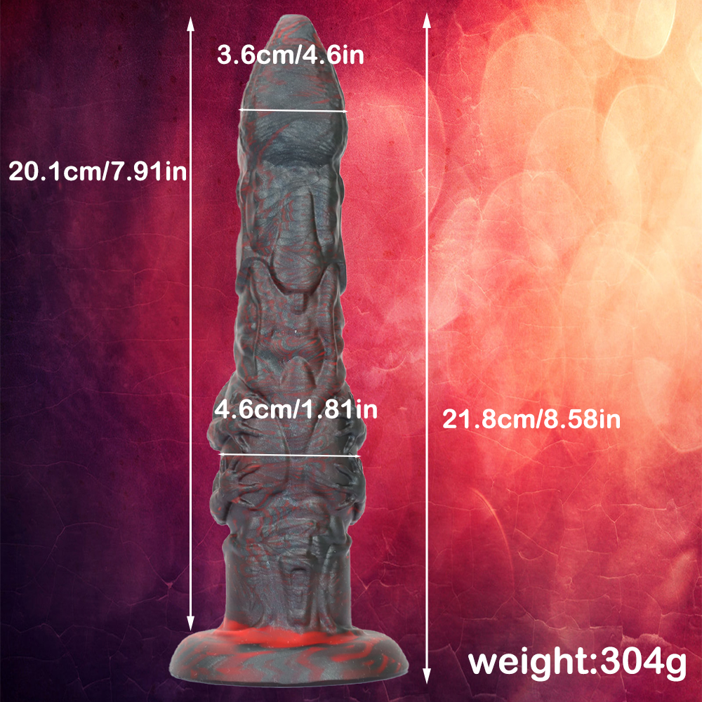 8 Inch Black Mutant Snake Dildo