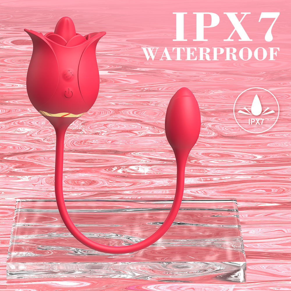 Red Dual Ended G-spot Clitoris Vibrator Rose Toy