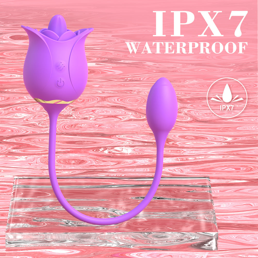 Purple Dual Ended Rose Toy Egg Vibrator