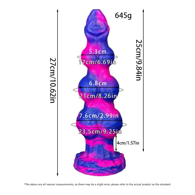 Huge Colorful Glitter Wolf Knot Dildo