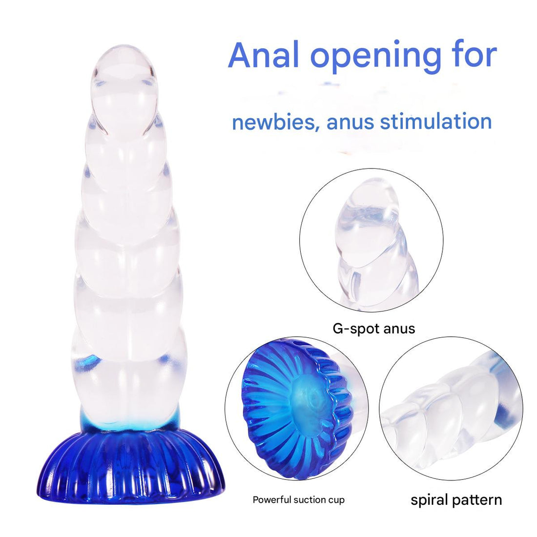 8 Inch Clear Ribbed Unicorn Dildo