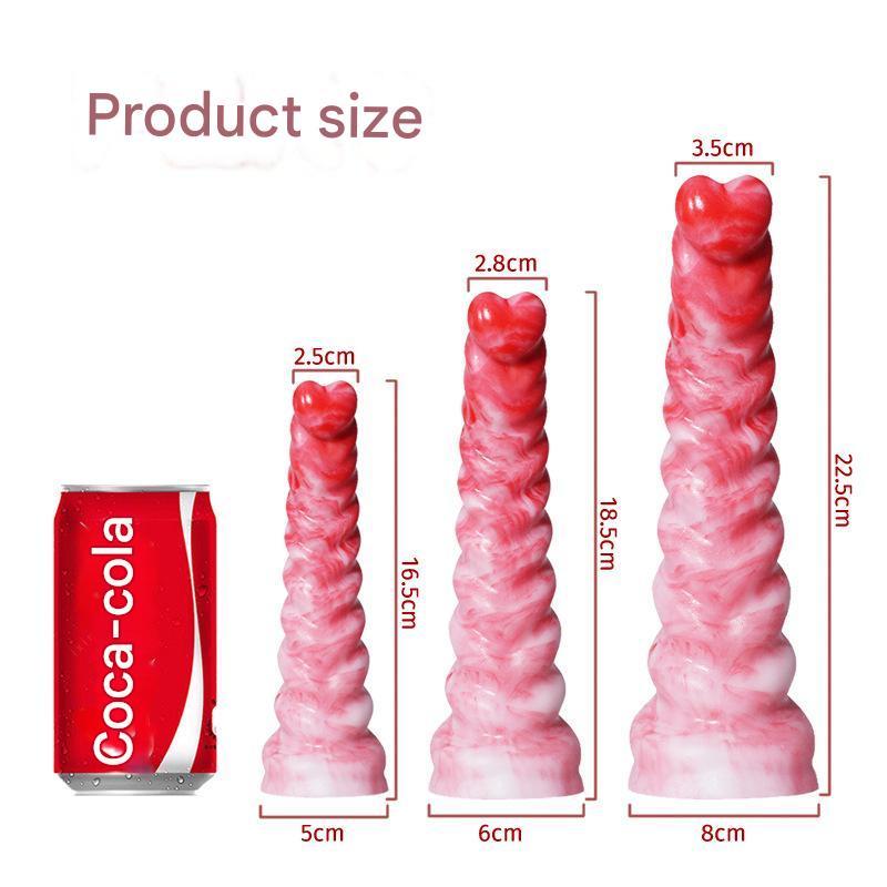Red Love Ribbed Anal Fantasy Dildo