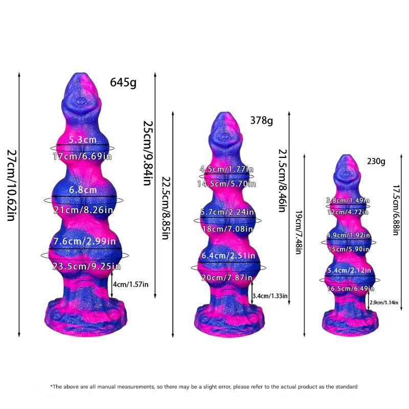 Huge Colorful Glitter Wolf Knot Dildo