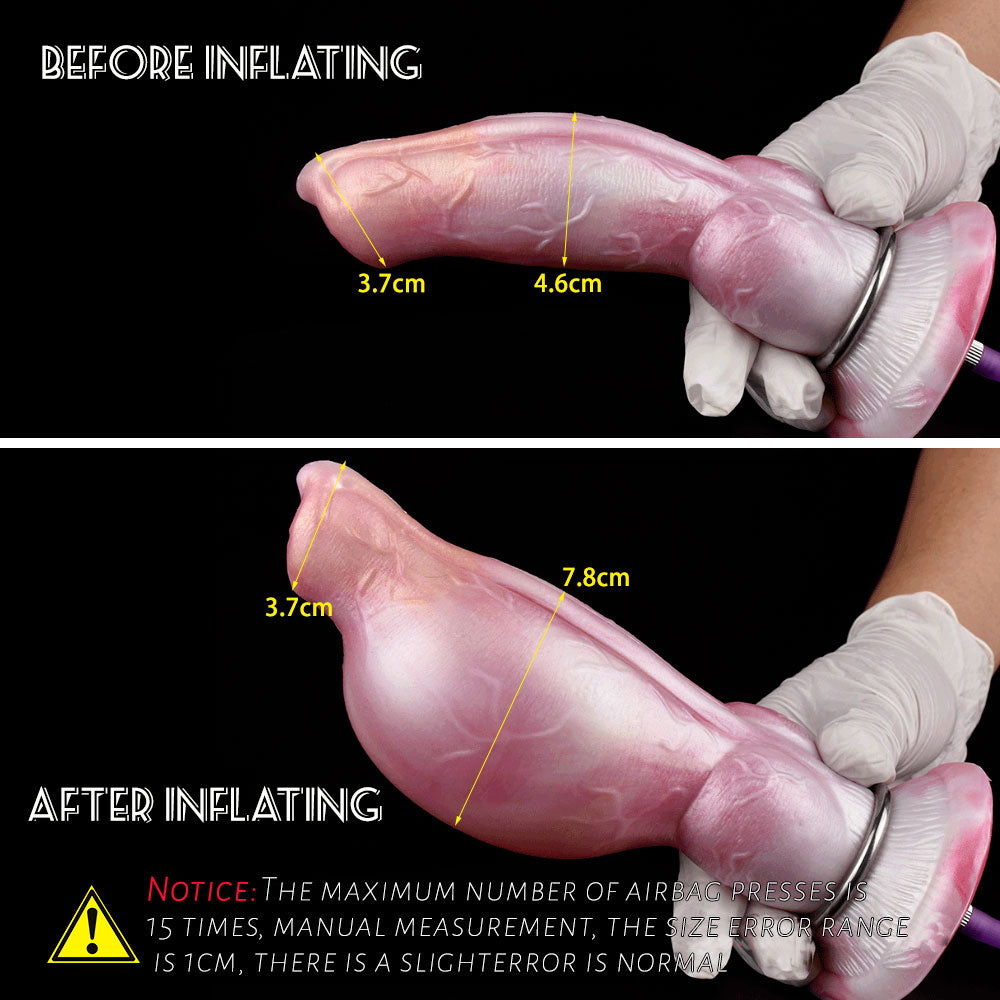 8 Inch Silicone Dog Knot Inflatable Dildo