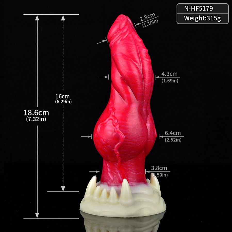 7 Inch Red Spiked Fantasy Dog Dildo