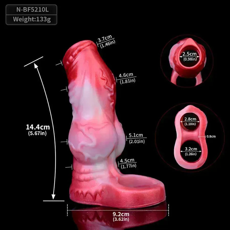 Soft Silicone Dog Knot Penis Extender Sleeve