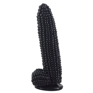 Black 7 Inch Silicone Realistic Corn Dildo