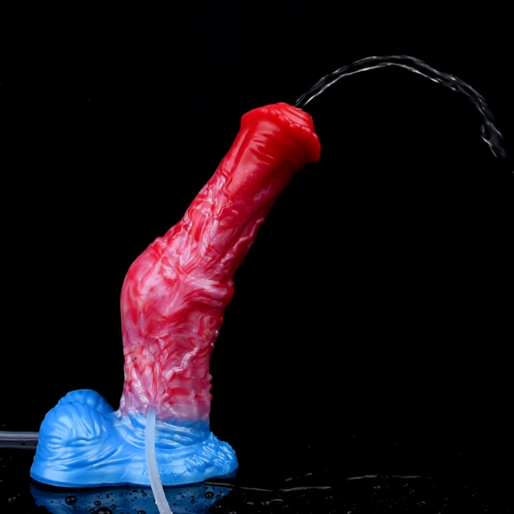 8 Inch Red Inflatable Horse Squirting Dildo