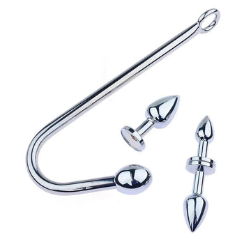 Removable Metal Anal Hook Butt Plug Set
