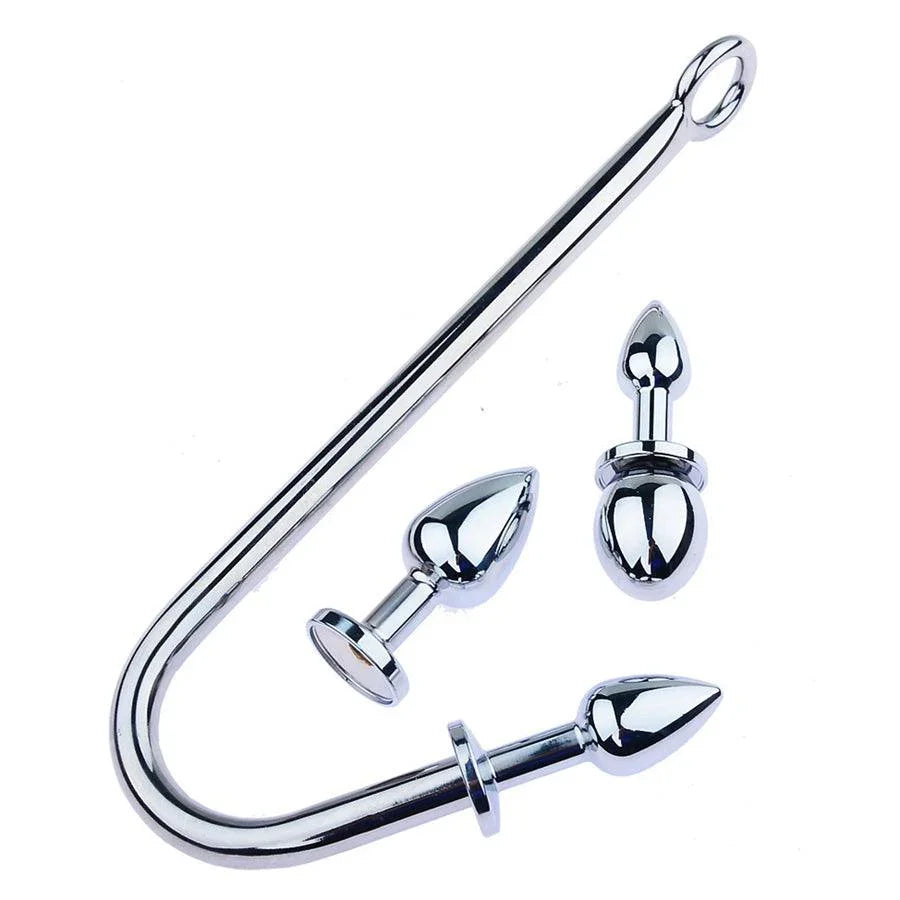 Removable Metal Anal Hook Butt Plug Set