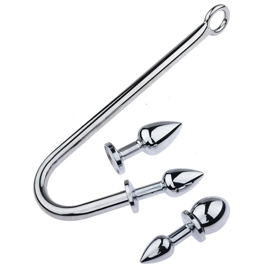 Removable Metal Anal Hook Butt Plug Set