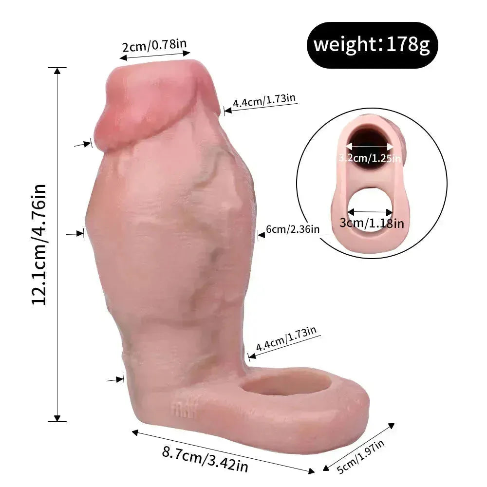 Fat Cock Sleeve 2.3 Inch Thick Hollow Dildo