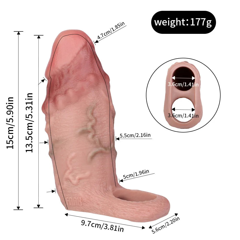 Silicone Realistic Cock Enlargement Penis Sleeve