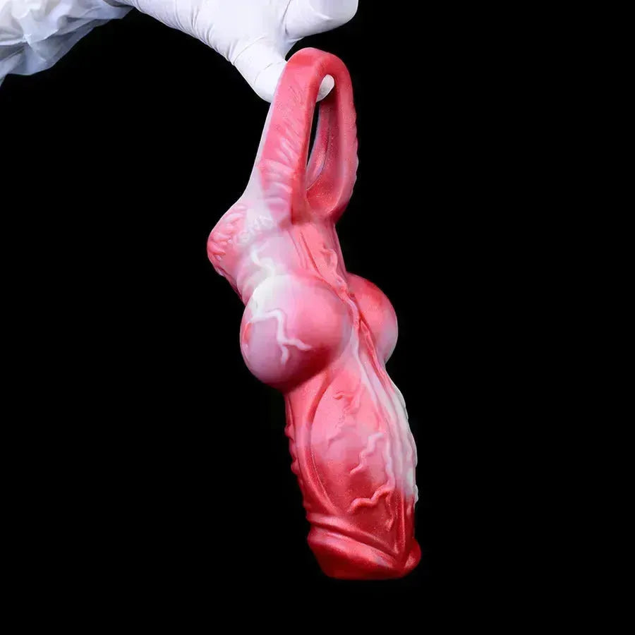 Silicone Dog Knot Open Ended Penis Sleeve