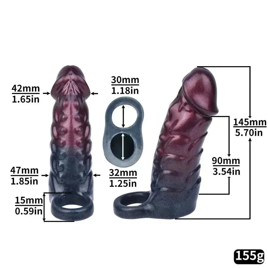 Dragon Pattern Hollow Simulated Penis Sleeve