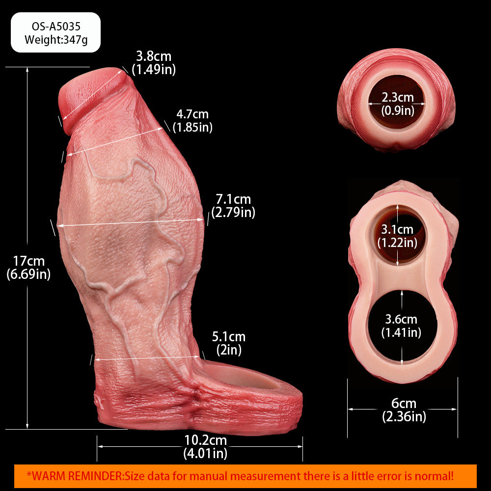 6 Inch Realistic Enlarged Silicone Penis Sleeve